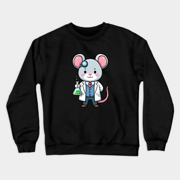 Scientist Mouse Crewneck Sweatshirt by hippohost